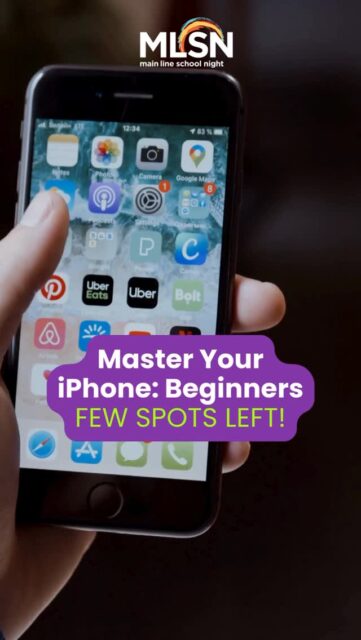 Unlock the full potential of your iPhone! 📱✨Join us starting Tuesday 12/9 for Master Your iPhone: Beginners and learn the essentials—from navigation and settings to texting, photos, and everyday tools. Small group, hands-on, and perfect for anyone who wants to feel more confident with their device! Click https://bit.ly/4rwoDVS to register! 
•
•
•
#MainLineSchoolNight #MLSN #LifelongLearning #BOTML #AdultClasses #ThingsToDo #iPhone #Fun #Learning #AdultLearning #MLSNClasses #Community #Connection #Nonprofit #MainlinePA #RadnorPA #VillanovaPA #DelcoPA