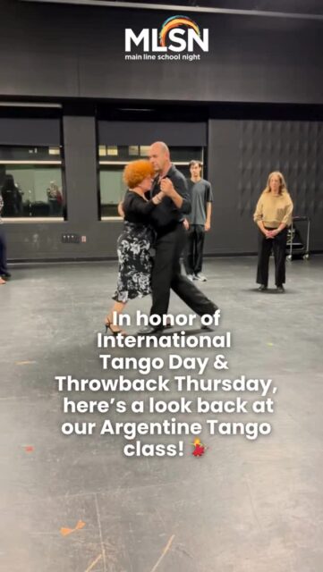 Today is International Tango Day, so we’re throwing it back to our Argentine Tango class at LMHS, featuring our talented instructors sharing the beauty of this iconic dance. Want to learn Tango or other dance styles? Visit mainlineschoolnight.org to explore upcoming dance classes this Spring! 
•
•
•
#MainLineSchoolNight #MLSN #LifelongLearning #BOTML #AdultClasses #ThingsToDo #Fun #Learning #AdultLearning #Nonprofit #Tango #Dance #InternationalTangoDay #MLSNClasses #Community #Connection #MainlinePA #RadnorPA #VillanovaPA #ArdmorePA #NarberthPA #DelcoPA