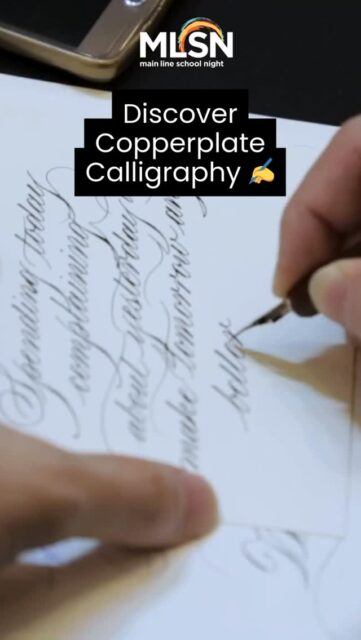 There’s something truly cathartic about slowing down and learning a timeless craft. Join beloved calligraphy instructor Kristina for an 8-week Copperplate Calligraphy class starting Thursday 1/8 at Creutzburg, where you’ll learn classic letterforms, refine your technique, and enjoy the beauty of writing by hand one stroke at a time. This class is perfect for beginners and returning students and includes all materials. Seats are filling up fast! Click https://bit.ly/3ME8Nc9 to register now!
•
•
•
#MainLineSchoolNight #MLSN #LifelongLearning #BOTML #AdultClasses #ThingsToDo #Fun #Learning #AdultLearning #Nonprofit #Calligraphy #Hobbies #CopperplateCalligraphy #SpecialEvents #WaynePA #MLSNClasses #Community #Connection #MainlinePA #RadnorPA #VillanovaPA #ArdmorePA #NarberthPA #DelcoPA