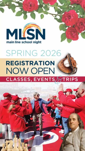 🎉 Spring/Summer ’26 registration is officially OPEN at MLSN! 🎉 Our new catalog is here—and it’s filled with engaging classes, inspiring speakers, and meaningful experiences that celebrate curiosity, conversation, and lifelong learning.
✨ This season includes:
🇺🇸 Classes honoring America’s 250th birthday
🏫 Tuesday night classes at Lower Merion High School starting 3/3
🎤 Our 10th Annual Visionary Voices: Into the Game fundraiser on May 11, featuring Phillies owner John Middleton and Hall of Fame sportswriter Jayson Stark

Whether you’re trying something new, revisiting a favorite topic, or meeting new people along the way, there’s something for everyone this spring and summer at MLSN.

👉 Click https://bit.ly/49mzGdm to explore the full lineup and register today!
•
•
•
#MainLineSchoolNight #MLSN #LifelongLearning #BOTML #AdultClasses #ThingsToDo #Fun #Learning #AdultLearning #Nonprofit #NEW #NEWclasses #SS26 #Spring2026 #MLSNClasses #Community #Connection #MainlinePA #RadnorPA #VillanovaPA #ArdmorePA #WaynePA #DelcoPA