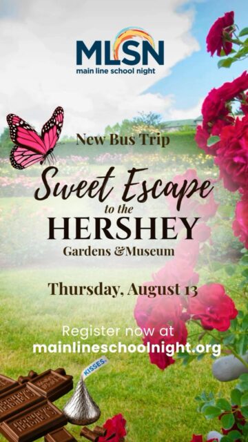 🌹🍫 Looking for the perfect summer day trip?

Join us on Thursday 8/13 and escape to Hershey for a day filled with beautiful gardens, butterflies, history, and a little chocolate.

Your adventure begins with a private guided tour of Hershey Gardens, where you’ll explore 23 acres of spectacular blooms, winding pathways, and the enchanting Butterfly Atrium. After enjoying lunch on your own in downtown Hershey, you’ll visit The Hershey Story Museum to discover the fascinating legacy of Milton Hershey and the town that became America’s sweetest destination.

Whether you’re a gardener, history lover, or simply looking for a relaxing day away, this Sweet Escape is one you won’t want to miss. Reserve your seat today at mainlineschoolnight.org! 
•
•
•
#mainlineschoolnight #adultclasses #lifelonglearning #summer #daytrip